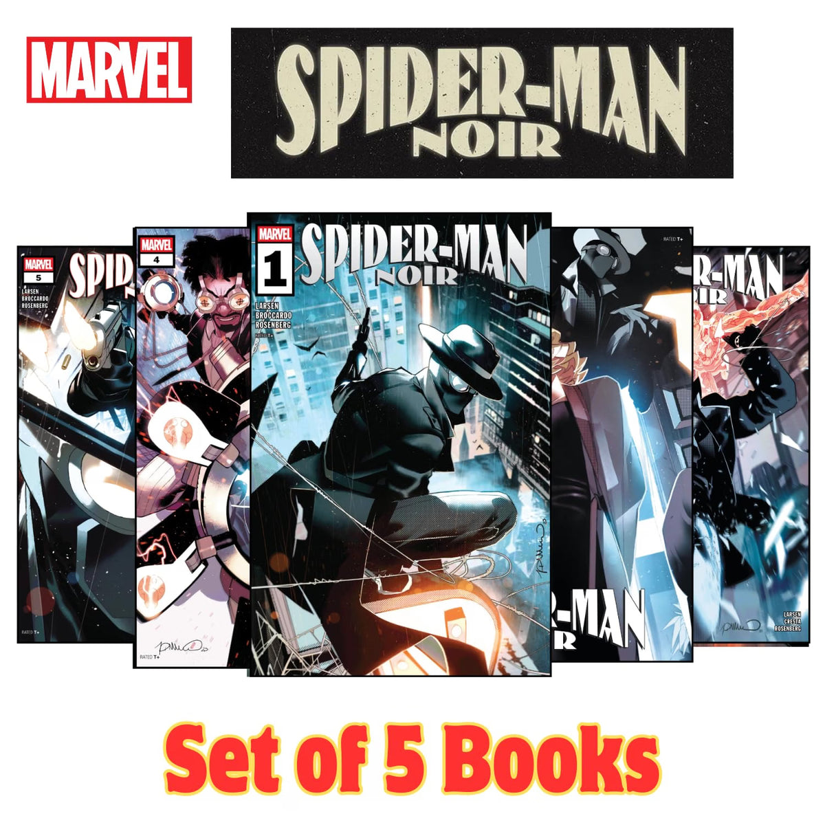 Spider Man Noir Comics | Set of 5 Comics | Complete Story Arc | Full Story Inside | Single Issue Comic Books