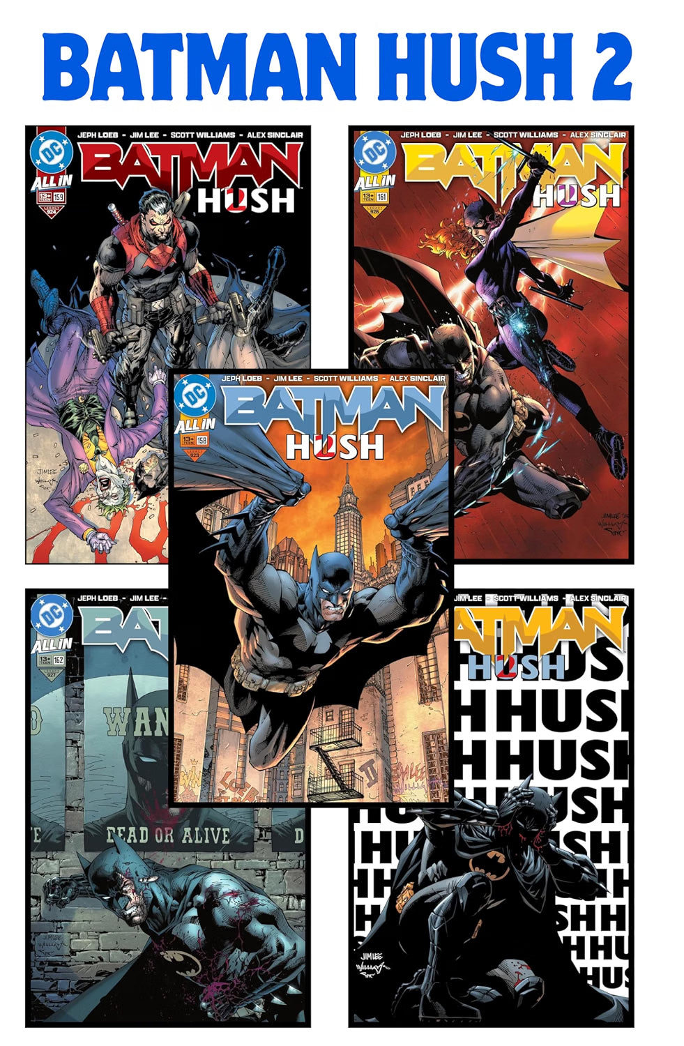 Batman Hush 2 Comic Books Set | Set of 5 Books | Issue #158 to #162 | DC Comics