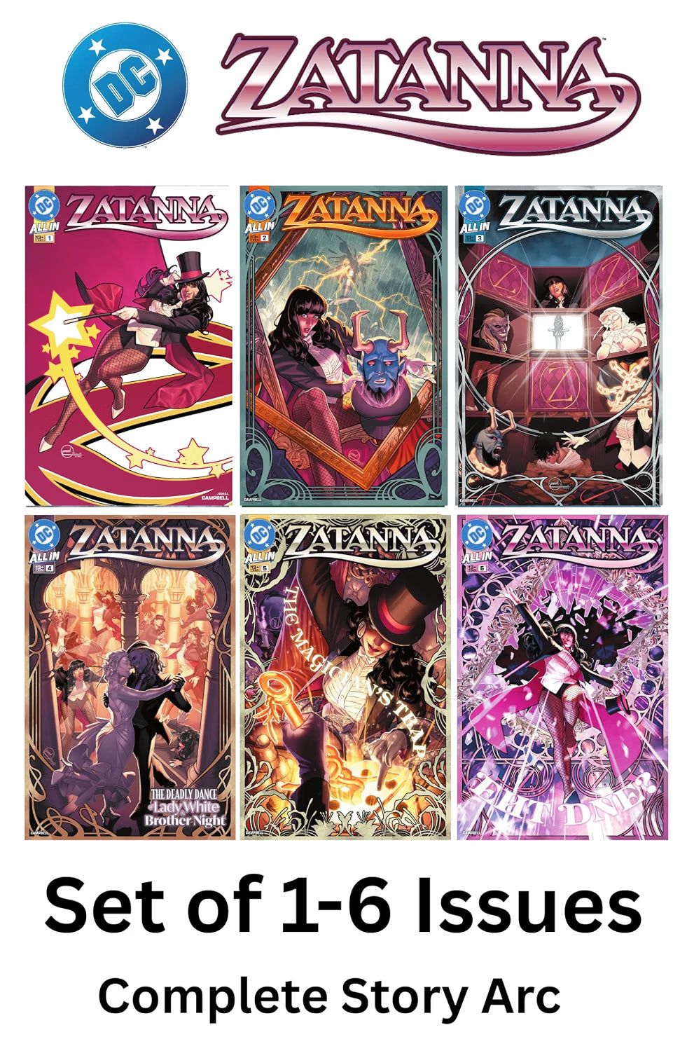 Zatanna Comics | Complete Story Arc Issue No 1 to 6 | Set of 6 Comics | Single Issue Comic Books